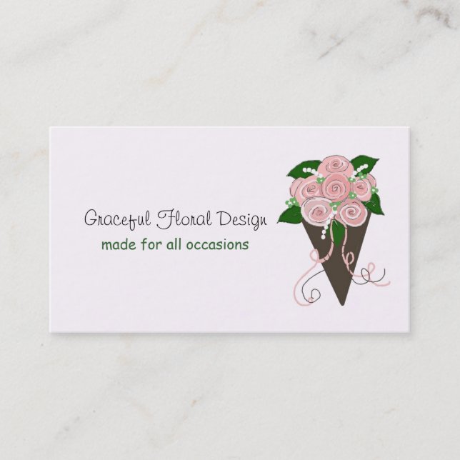 Tarjeta De Visita Diseño floral elegante...Bouquet Boda (Anverso)
