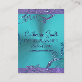 Tarjeta De Visita Diseño floral metálico elegante