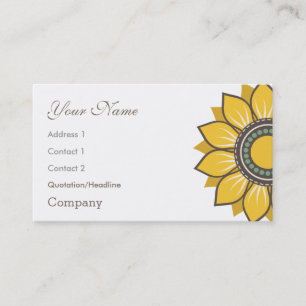 Tarjeta De Visita Diseño floral moderno de girasol