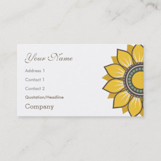 Tarjeta De Visita Diseño floral moderno de girasol