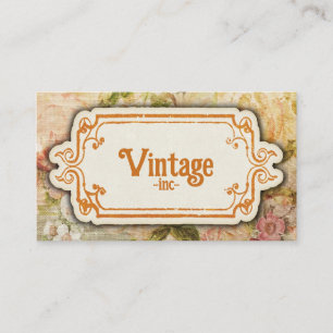 Tarjeta De Visita diseño floral retro vintage