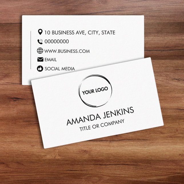 Tarjeta De Visita Diseño genérico llano blanco (generic plain simple business card template)