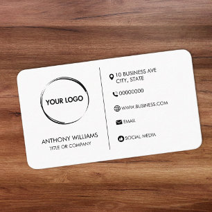 Tarjeta De Visita Diseño genérico sencillo de blanco