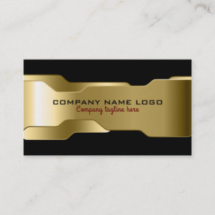 Tarjeta De Visita Diseño geométrico de oro negro y metálico
