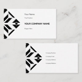 Tarjeta De Visita Diseño geométrico elegante en blanco y negro