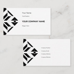 Tarjeta De Visita Diseño geométrico elegante en blanco y negro