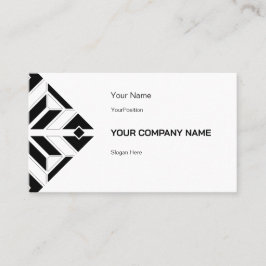 Tarjeta De Visita Diseño geométrico elegante en blanco y negro