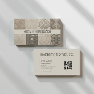 Tarjeta De Visita Diseño geométrico moderno de tierra neutra