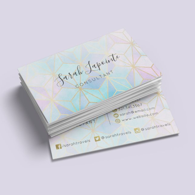 Tarjeta De Visita Diseño geométrico moderno irlandés y pastel (Subido por el creador)