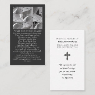 Tarjeta De Visita Diseño Geométrico Oración de San Francisco Blanco 