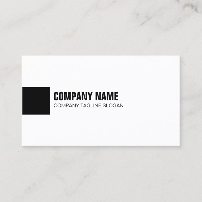 Tarjeta De Visita Diseño geométrico simple en blanco y negro (Anverso)