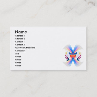 Tarjeta De Visita diseño giratorio de mariposas arco iris de bonito