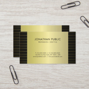 Tarjeta De Visita Diseño Glamoroso de diseño con estilo de oro y luj