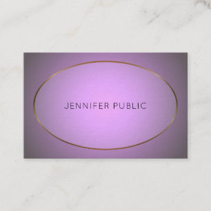 Tarjeta De Visita Diseño glamuroso Purple Gold Elite Lujo