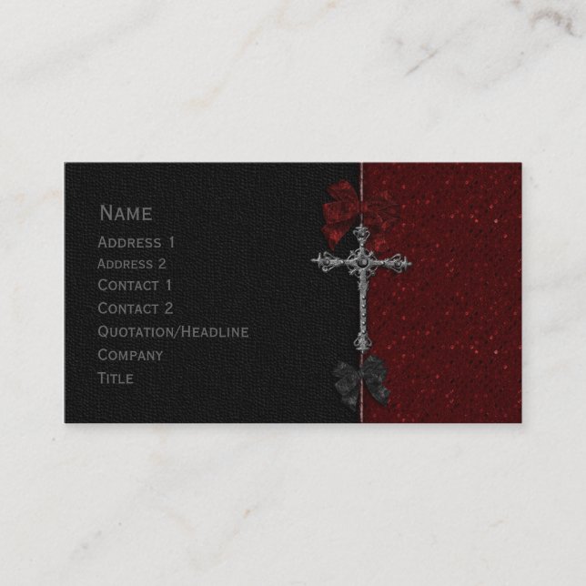 Tarjeta De Visita Diseño gótico (Anverso)