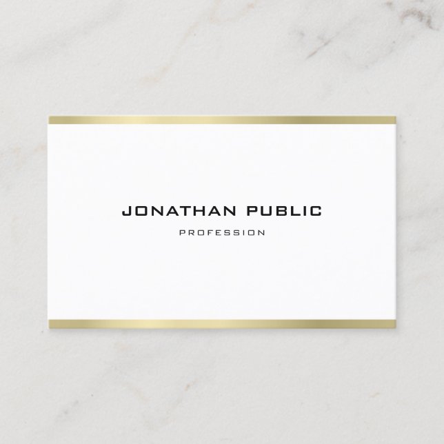 Tarjeta De Visita Diseño gráfico creativo Sleek Trendy Gold Luxury (Anverso)