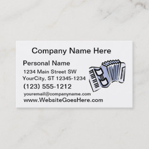 Tarjeta De Visita Diseño gráfico de la imagen del acordeón azul,