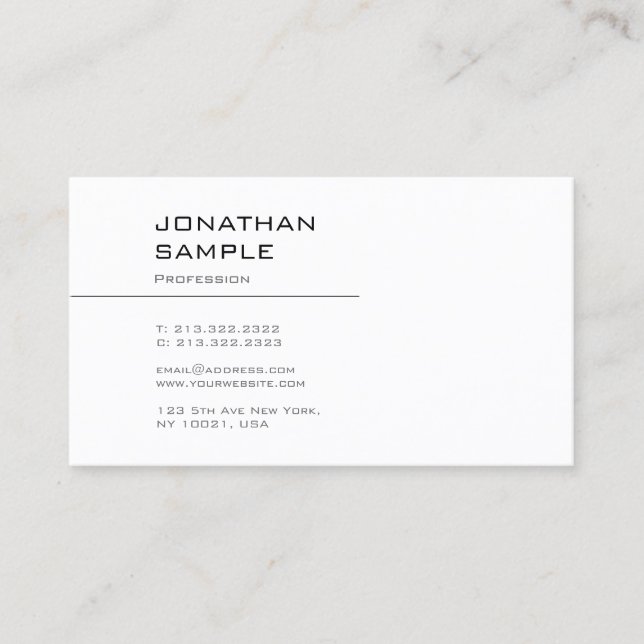 Tarjeta De Visita Diseño gráfico elegante y moderno de moda (Anverso)