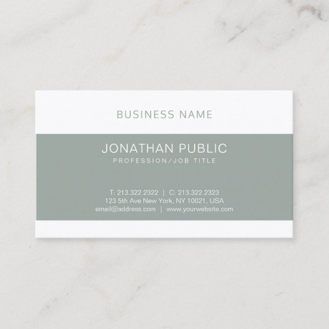 Tarjeta De Visita Diseño gráfico elegante y moderno Green Sleek Lujo (Anverso)
