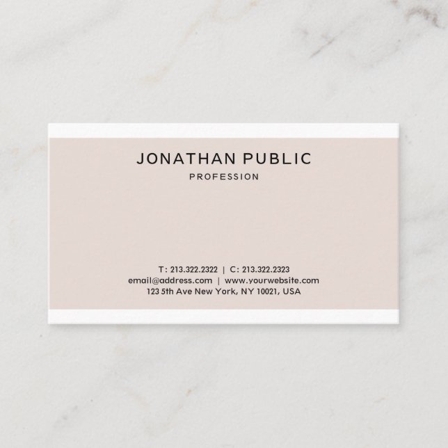 Tarjeta De Visita Diseño gráfico limpio y elegante Moda profesional (Anverso)