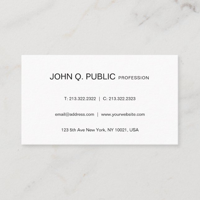 Tarjeta De Visita Diseño gráfico moderno y limpio sofisticado (Anverso)