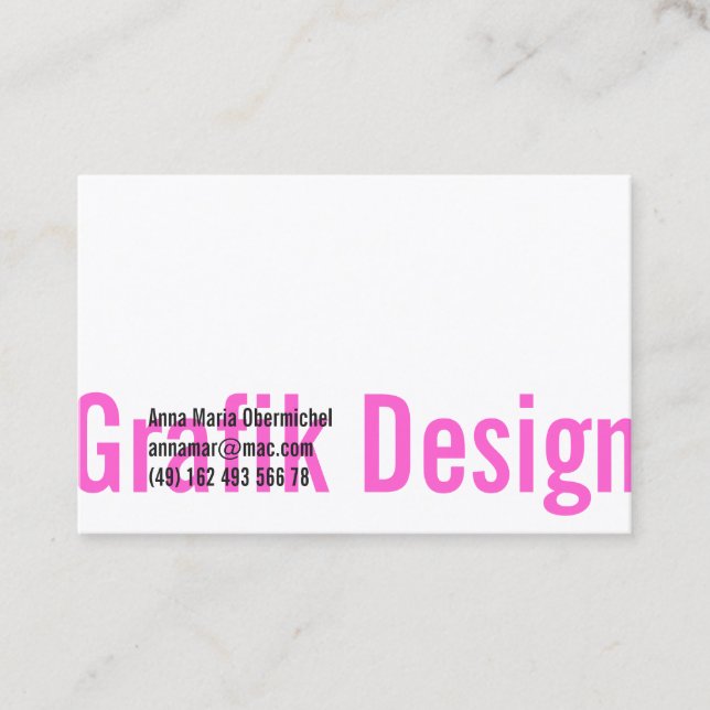 Tarjeta De Visita Diseño Gráfico Negrita (Anverso)