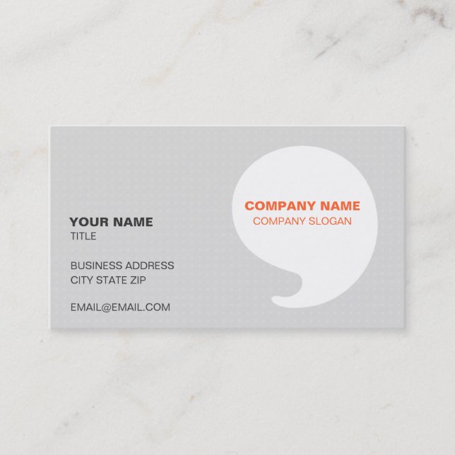 Tarjeta De Visita Diseño gris y anaranjado moderno (Anverso)