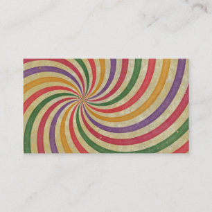 Tarjeta De Visita Diseño Groovy Spiral Sunbeam Ray Swirl Grungy