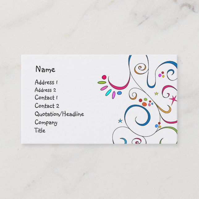 Tarjeta De Visita Diseño hermoso del doodle (Anverso)