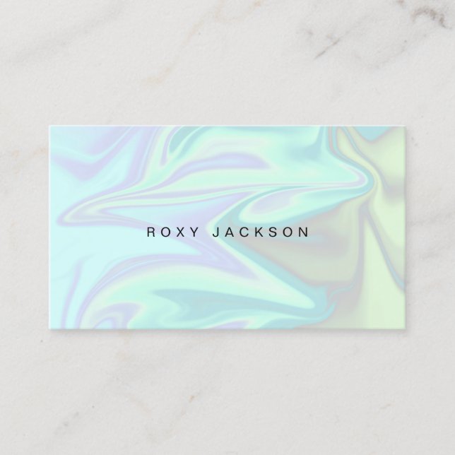 Tarjeta De Visita Diseño holográfico elegante y elegante (Anverso)