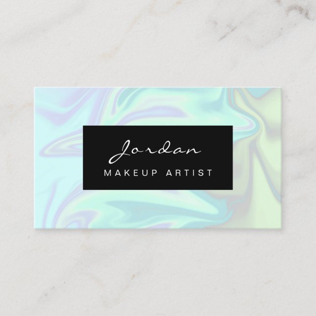 Tarjeta De Visita Diseño holográfico elegante y elegante (Anverso)