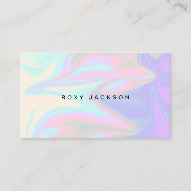 Tarjeta De Visita Diseño holográfico elegante y elegante (Anverso)