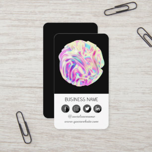 Tarjeta De Visita Diseño holográfico - Social Media QR Code Business