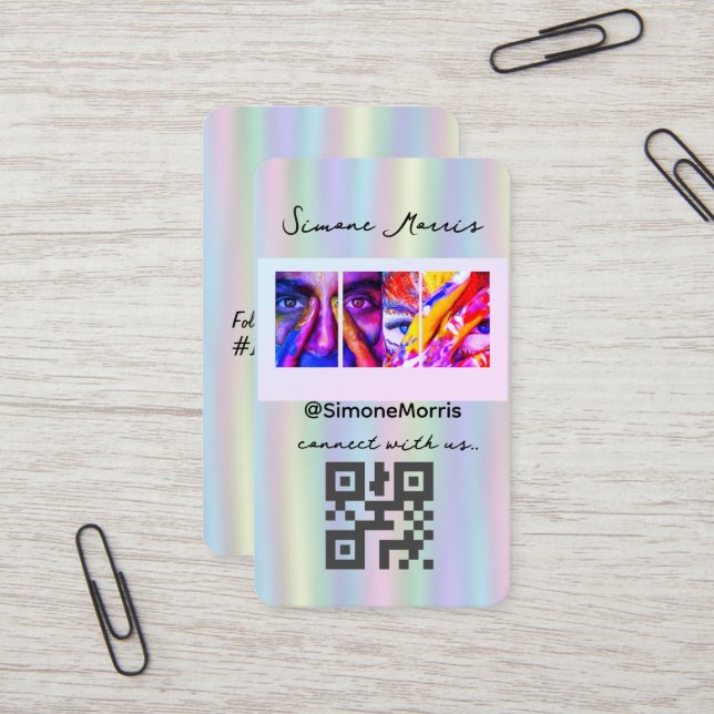 Tarjeta De Visita Diseño holográficoFotografía de medios sociales Có (Anverso/Reverso In Situ)