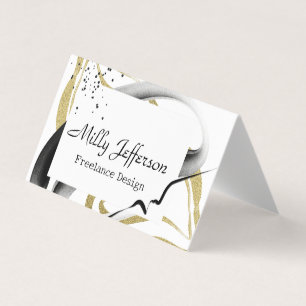 Tarjeta De Visita Diseño independiente Resumen de código QR Dorado N