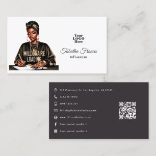 Tarjeta De Visita Diseño Inspirador de Mujer Negra Empoderada