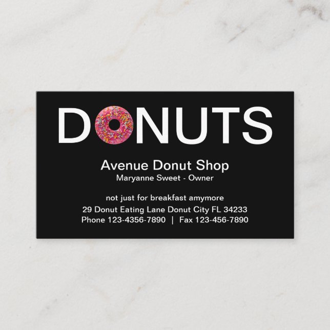 Tarjeta De Visita Diseño inteligente de la tienda de Donut (Anverso)