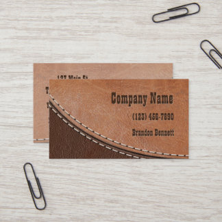 Tarjeta De Visita Diseño interior de cuero cosido