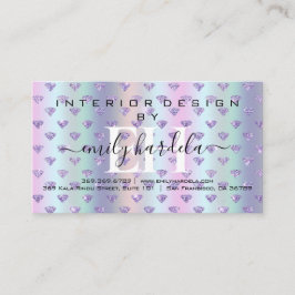 Tarjeta De Visita Diseño interior de diamantes espumoso
