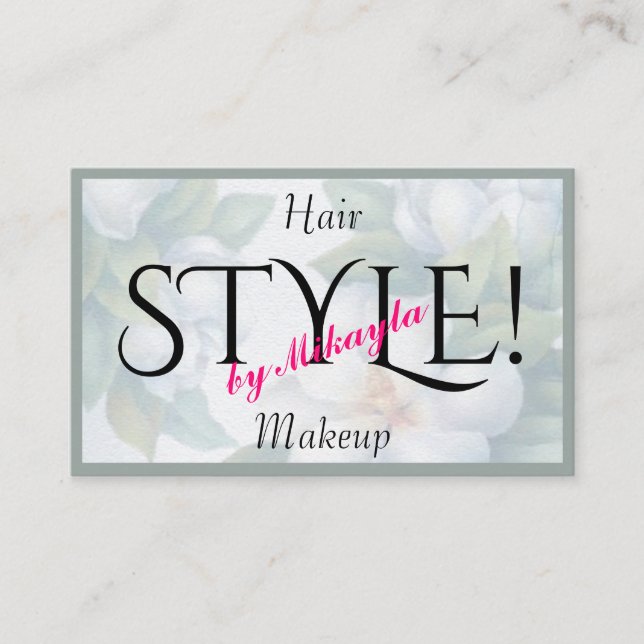 Tarjeta De Visita Diseño interior de eventos de belleza en el jardín (Anverso)