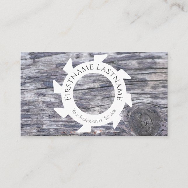 Tarjeta De Visita Diseño interior de madera orgánica 100% natural (Anverso)