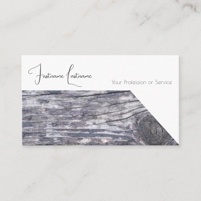 Tarjeta De Visita Diseño interior de madera orgánica 100% natural (Anverso)