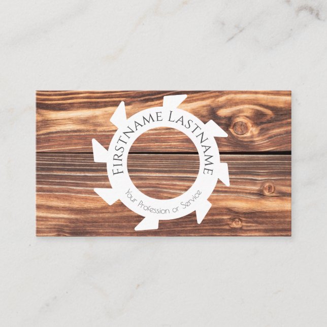Tarjeta De Visita Diseño interior de madera orgánica 100% natural (Anverso)