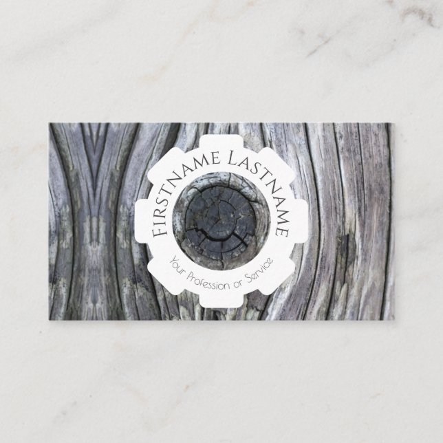 Tarjeta De Visita Diseño interior de madera orgánica 100% natural (Anverso)