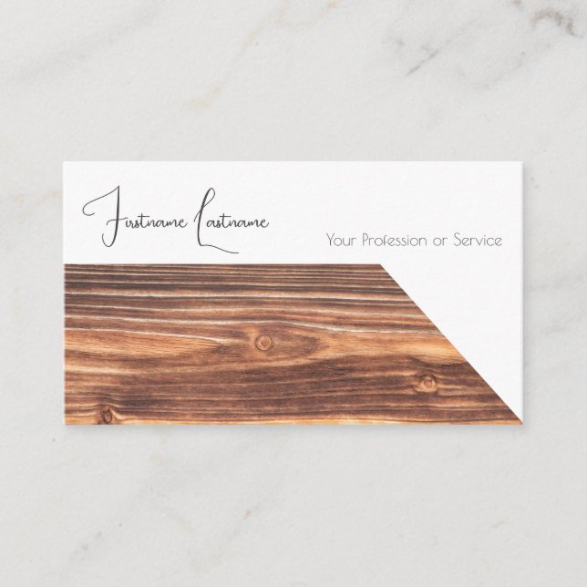 Tarjeta De Visita Diseño interior de madera orgánica 100% natural (Anverso)