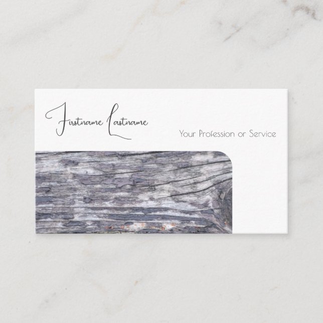 Tarjeta De Visita Diseño interior de madera orgánica 100% natural (Anverso)