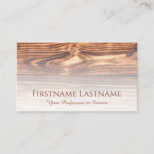 Tarjeta De Visita Diseño interior de madera orgánica 100% natural