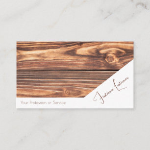Tarjeta De Visita Diseño interior de madera orgánica marrón 100% nat