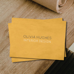 Tarjeta De Visita Diseño interior del amarillo elegante moderno de