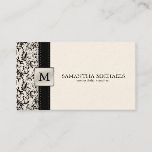 Tarjeta De Visita Diseño interior del monograma poner crema del